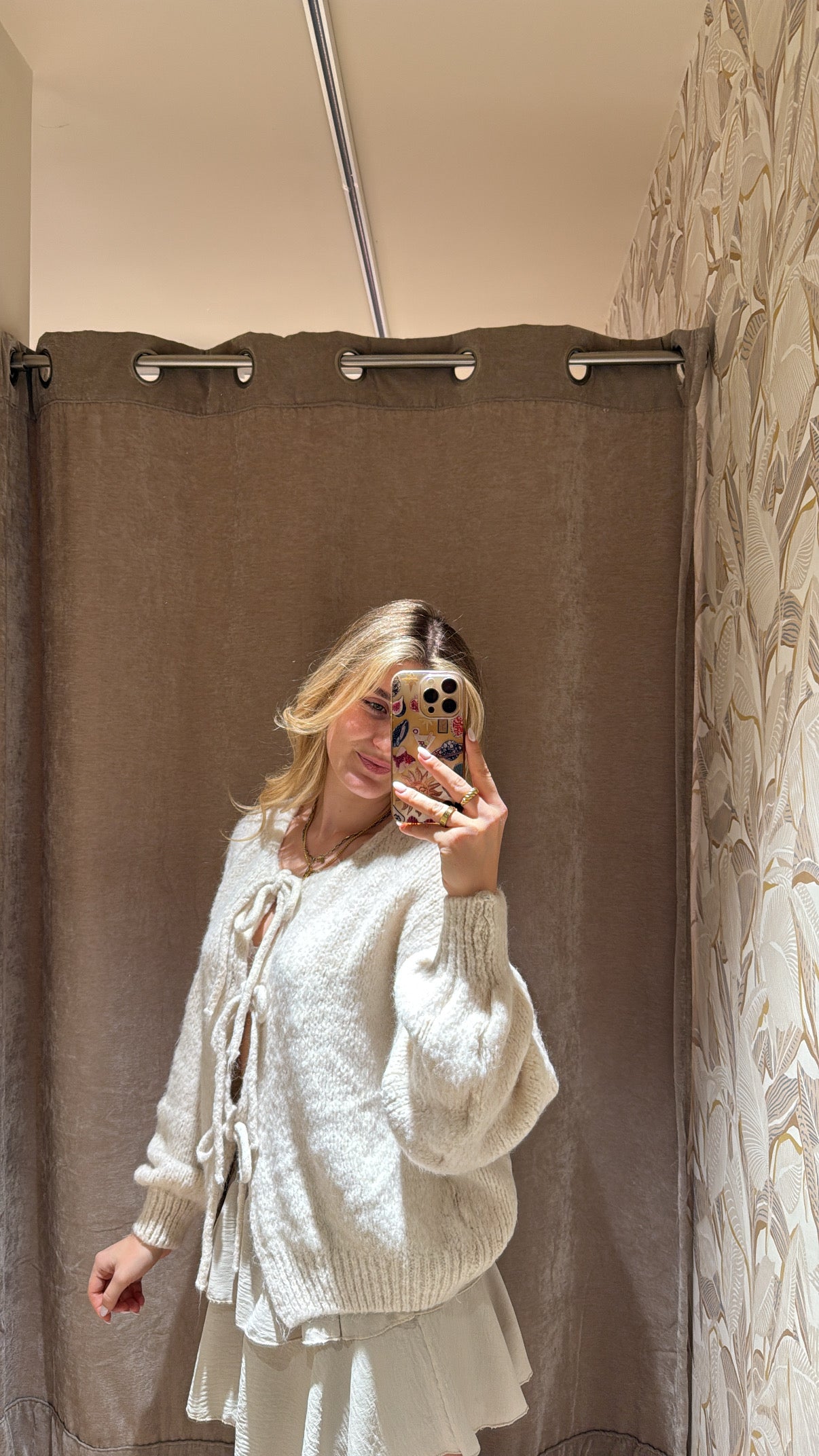 Schleifen Cardigan creme