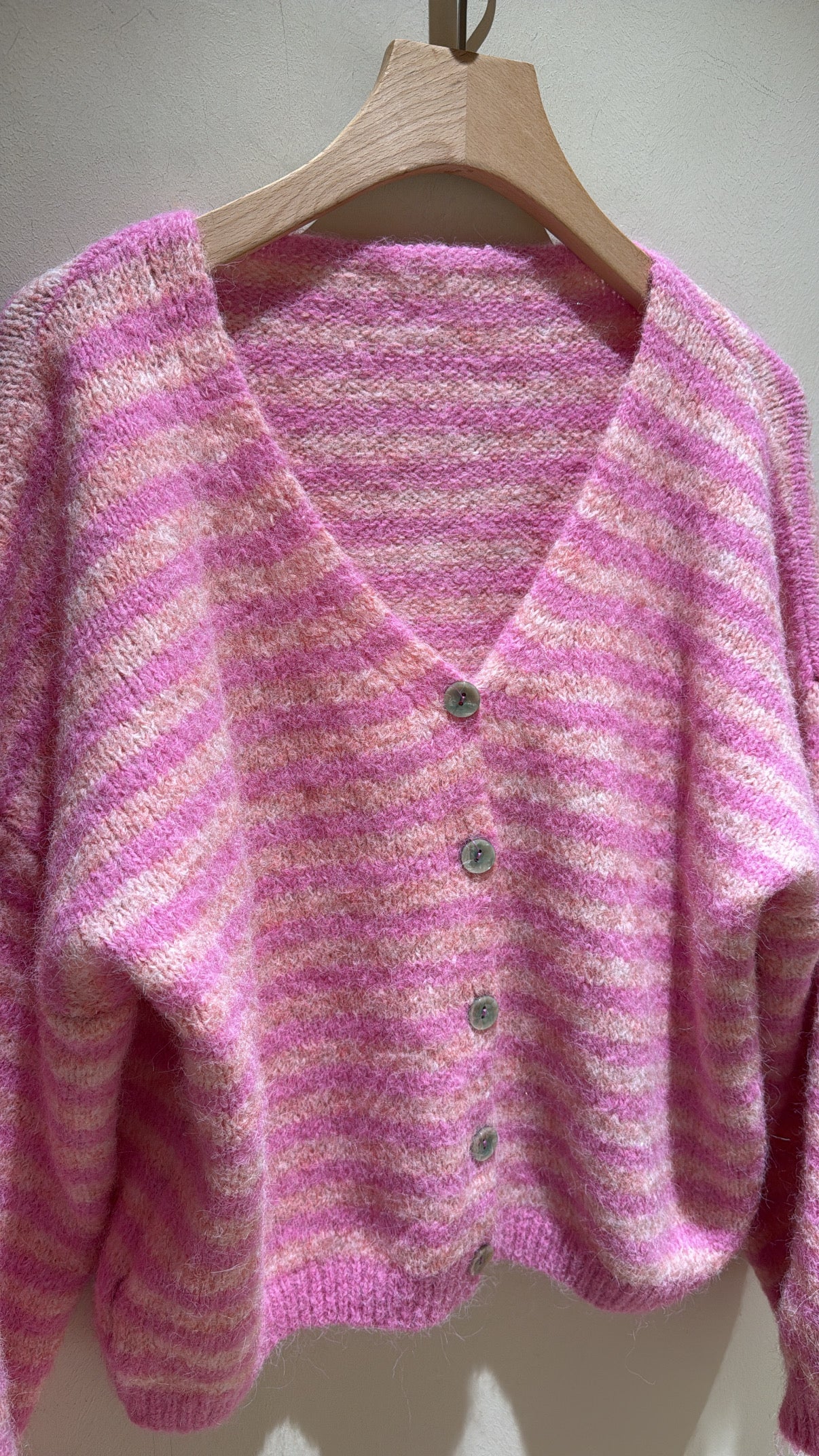 Streifen Cardigan rosa pink