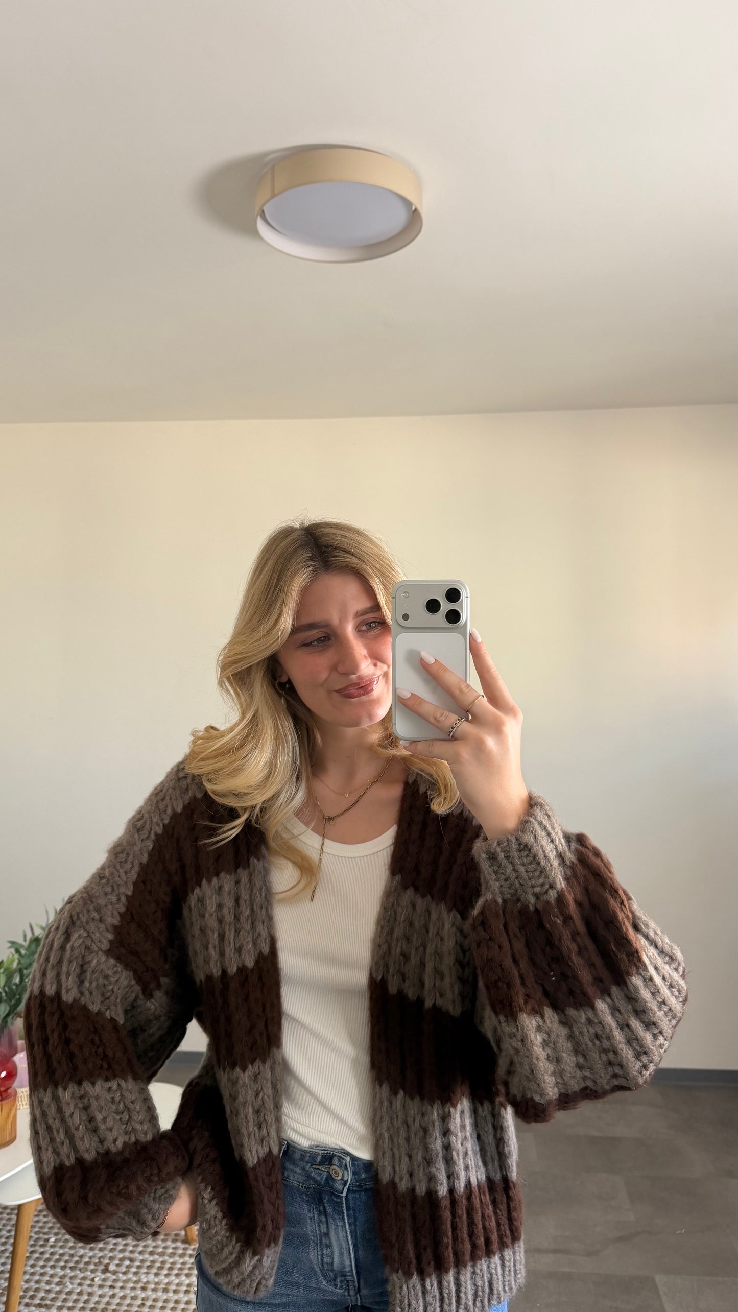 CHUNKY CARDIGAN MOCCA BROWN