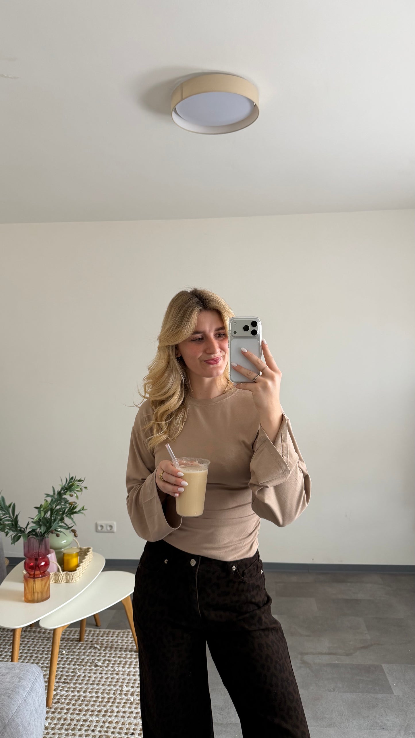 WAIST LONG TOP BEIGE