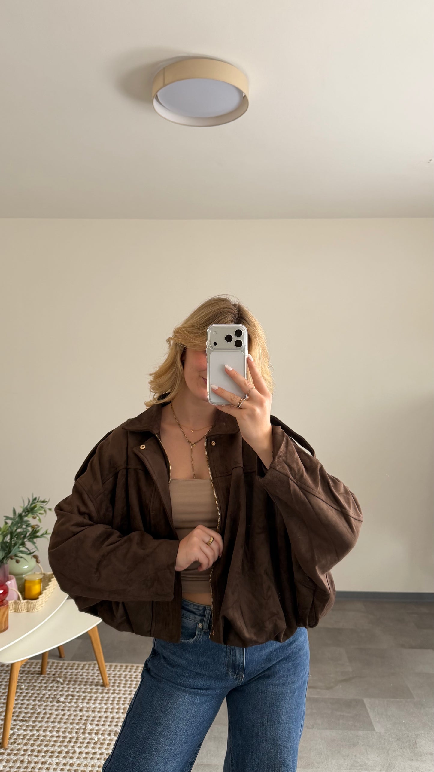OVERSIZE VELOURS JACKET CHOCLATE