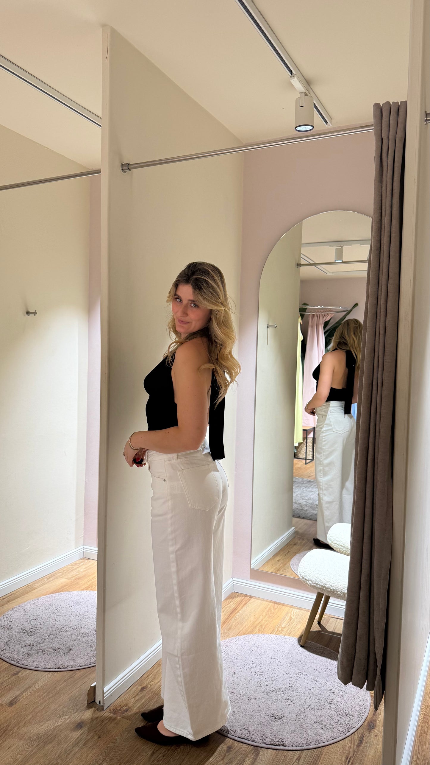 NECKHOLDER WRAP TOP SCHOKOBRAUN
