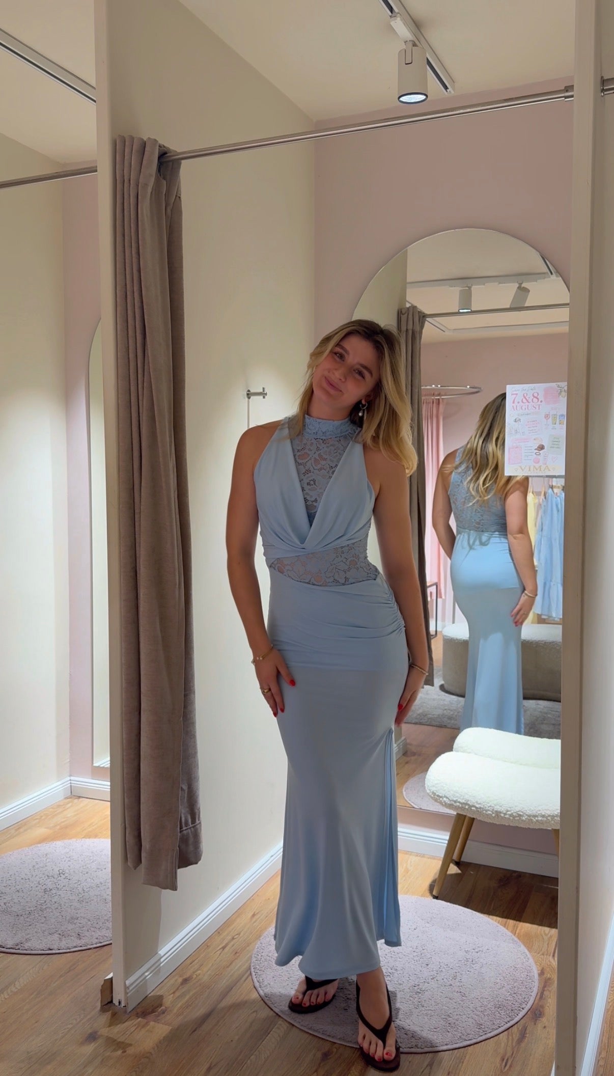 BABY BLUE LACE MAXI DRESS