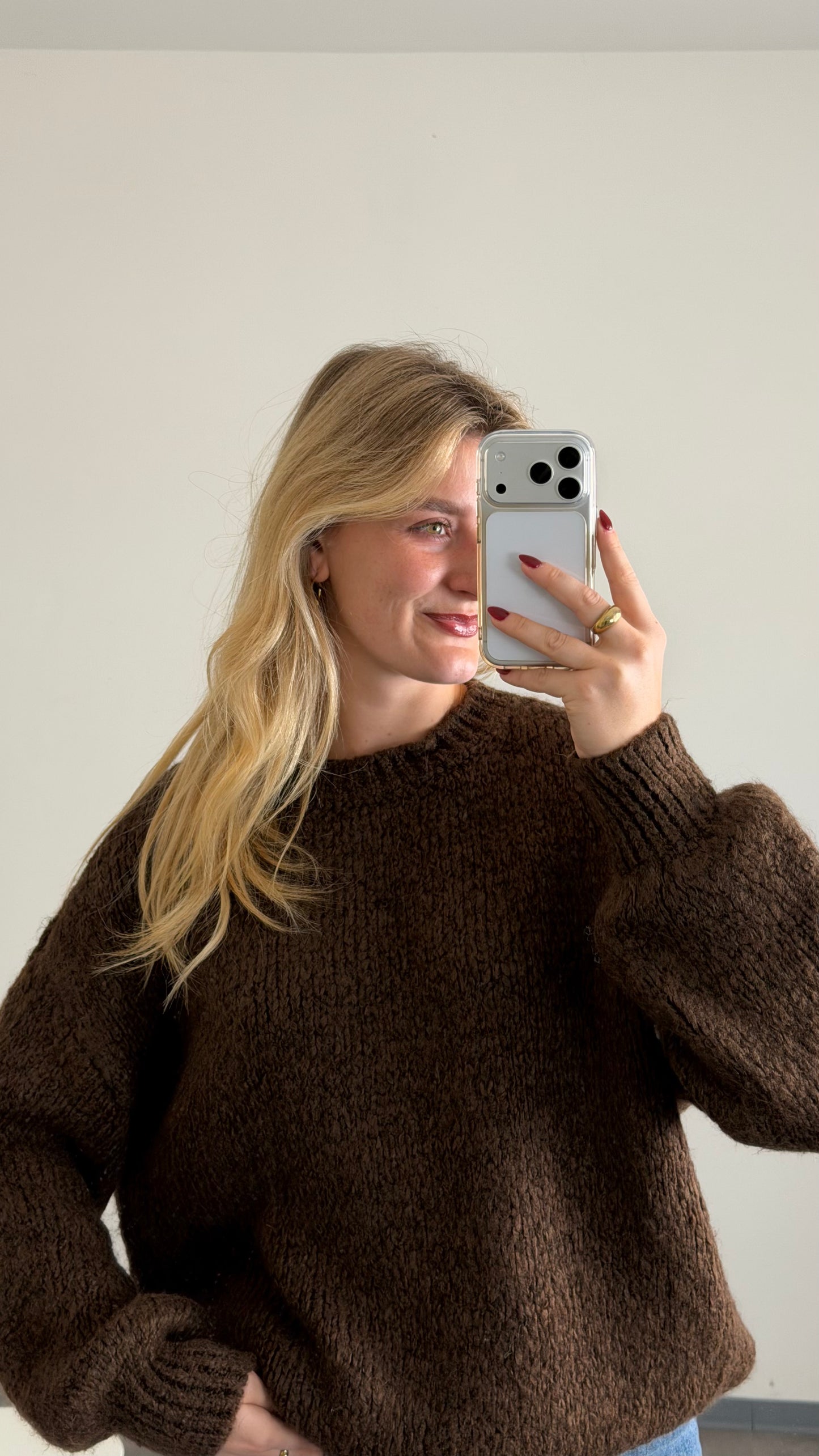 BASIC KNIT PULLOVER CHOCLATE