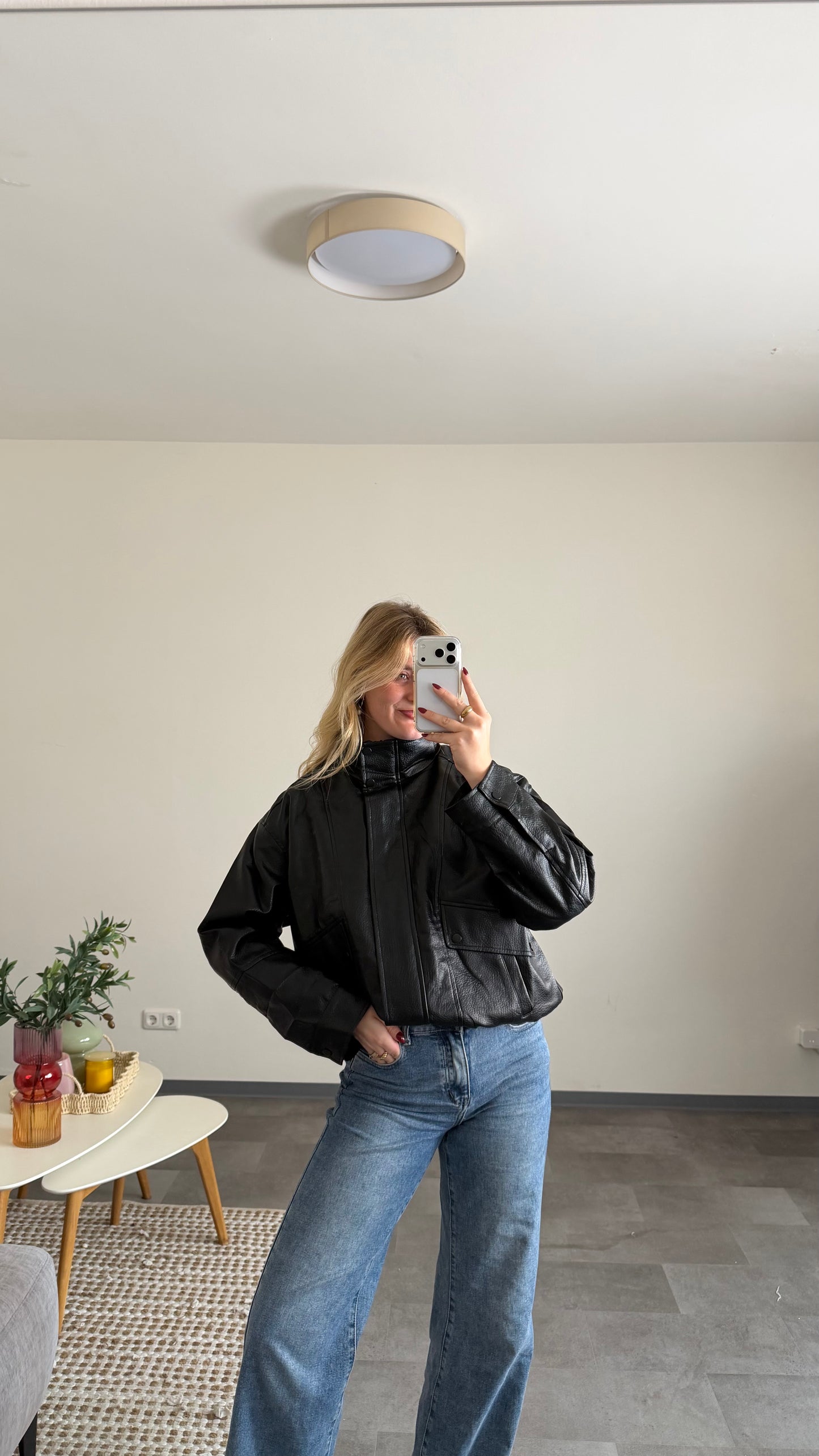 BIKER LEATHER JACKET BLACK