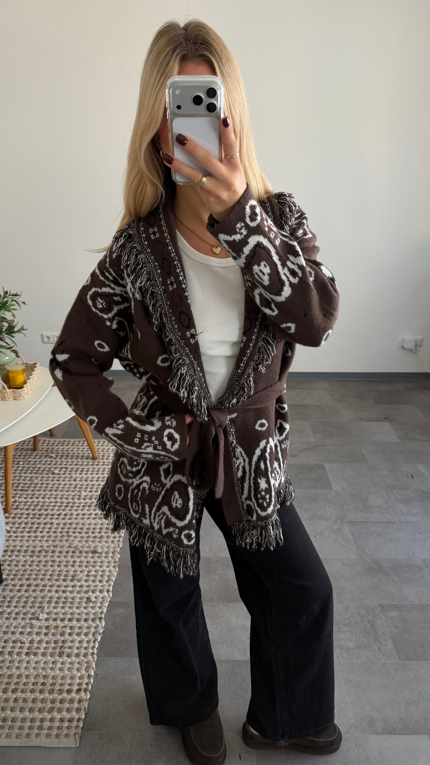 PAISLEY CARDIGAN BROWN MIT FRANSEN