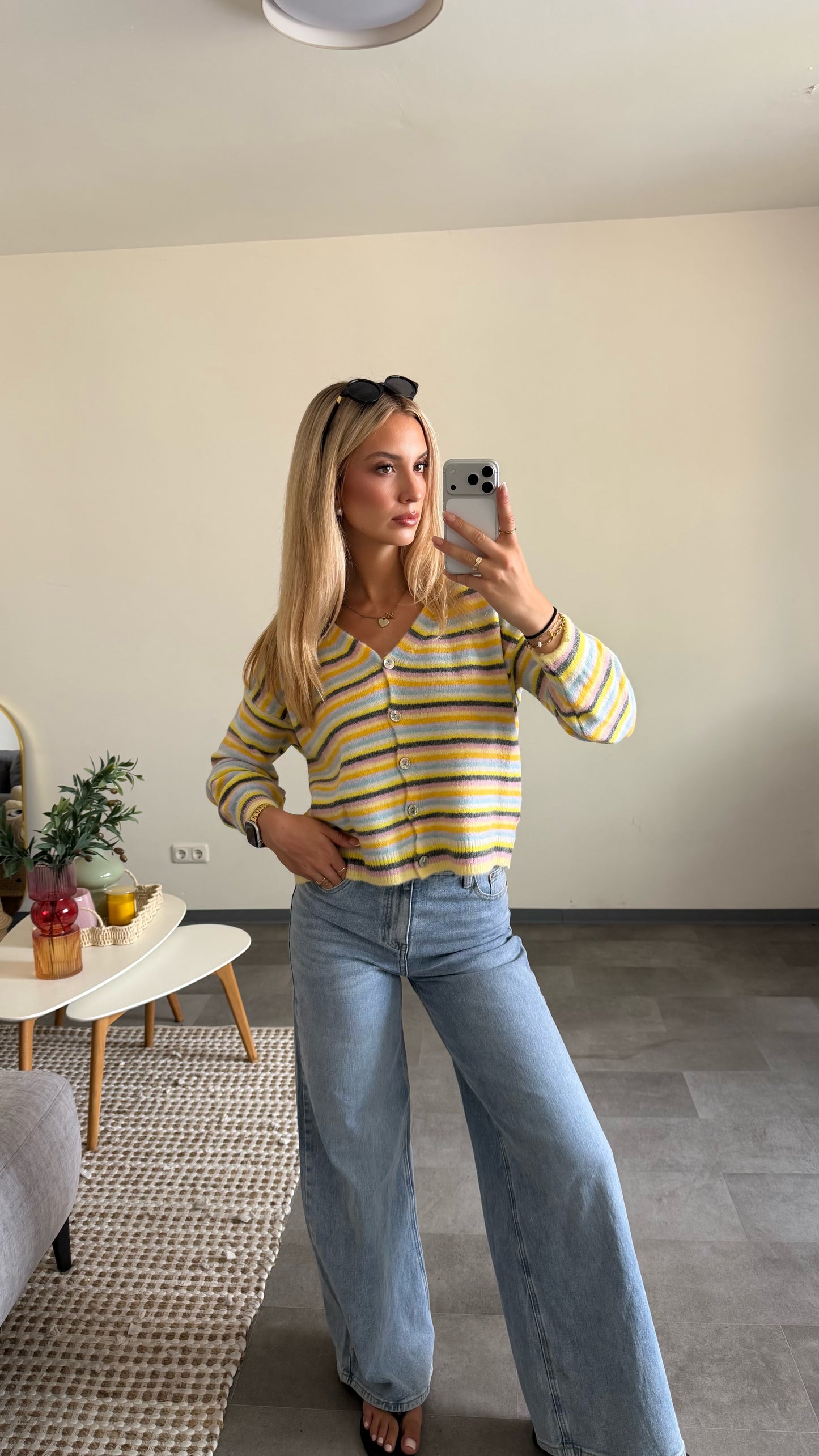 MULTICOLOR STRIPE CARDIGAN