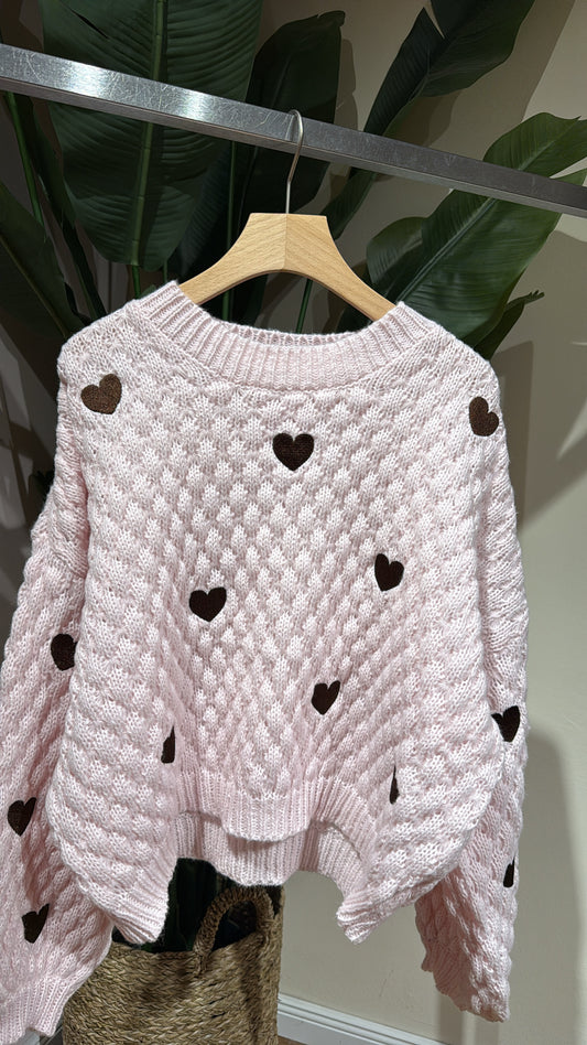 HEART PULLI ROSA SCHOKO