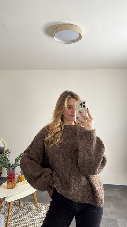 KNIT PULLOVER TAUPE