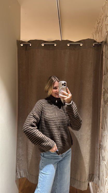 ZIP CARDIGAN BRAUN SCHOKO