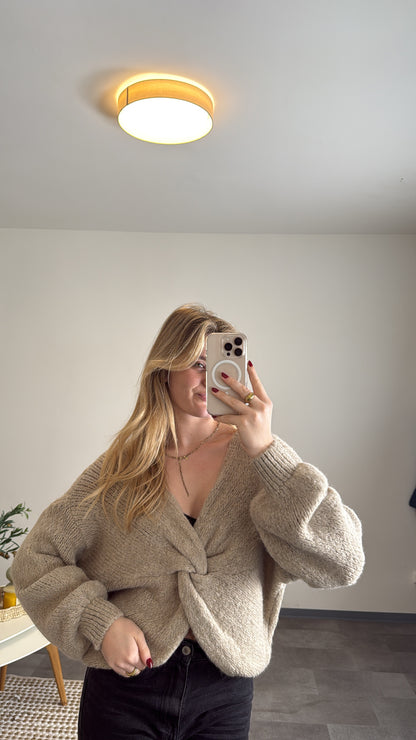 TWISTED PULLOVER TAUPE
