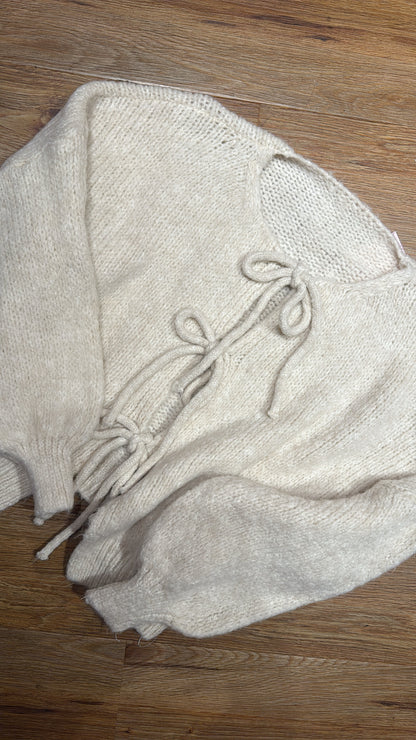 Schleifen Cardigan creme