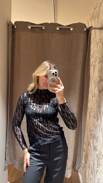 SPITZENLONGSLEEVE SCHWARZ