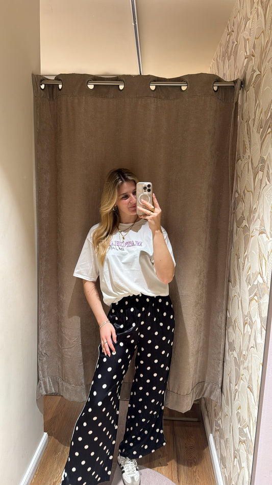 POLKA DOTS SATINHOSE BLACK