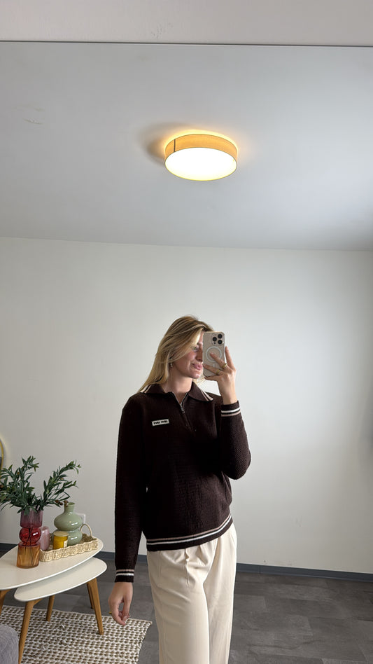 Love Pulli mit Reisverschluss und Kragen