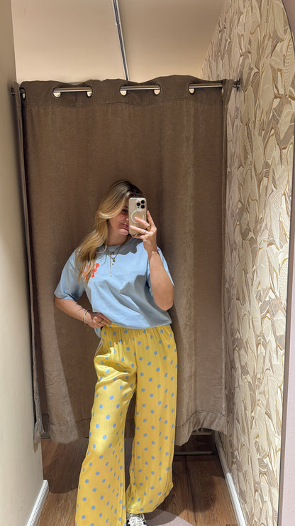 POLKA DOTS SATINHOSE YELLOW