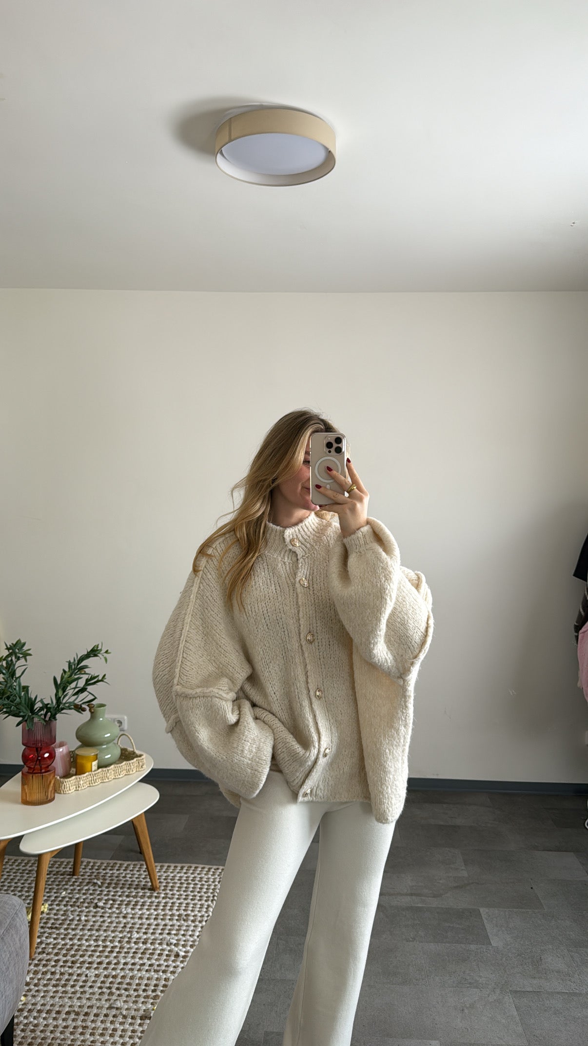 OVERSIZED CARDIGAN CREME