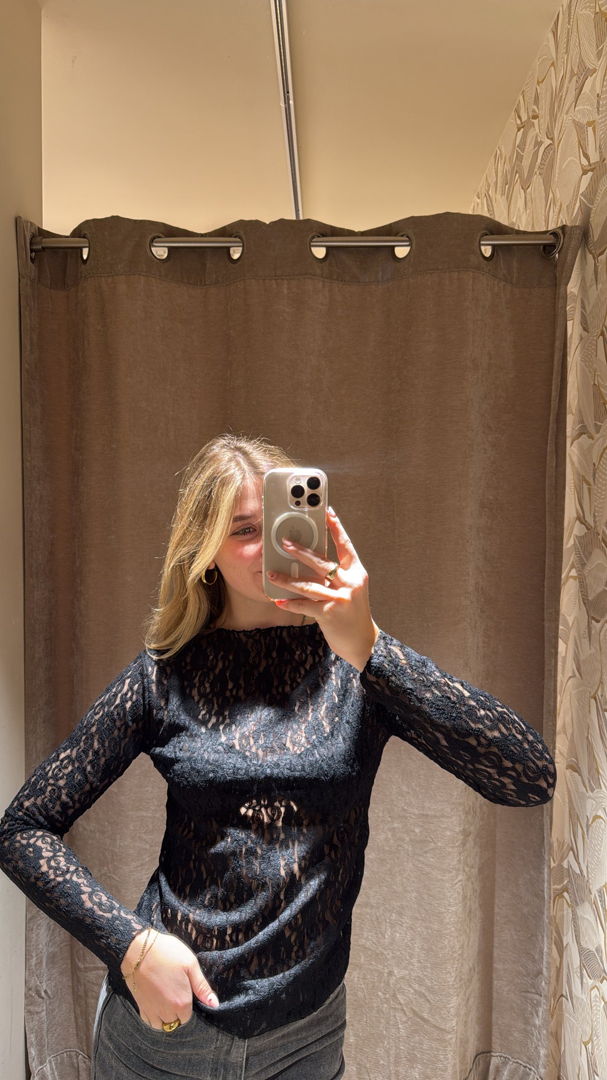 SPITZENLONSLEEVE SCHWARZ