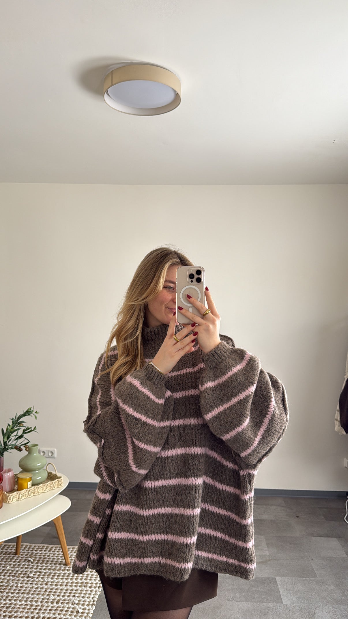 OVERSIZED STRIPED PULLOVER ROSA