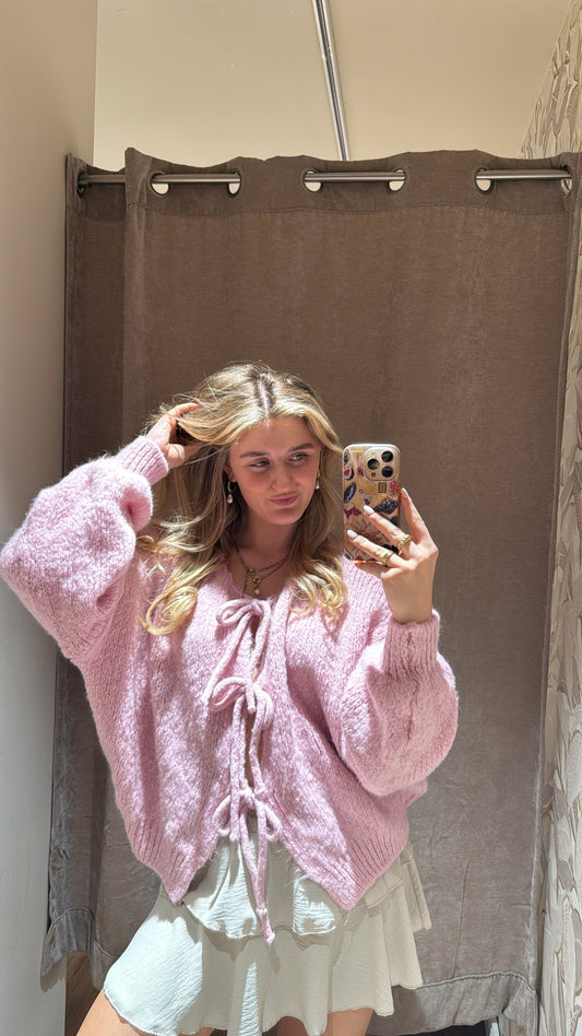 Schleifen Cardigan rosa