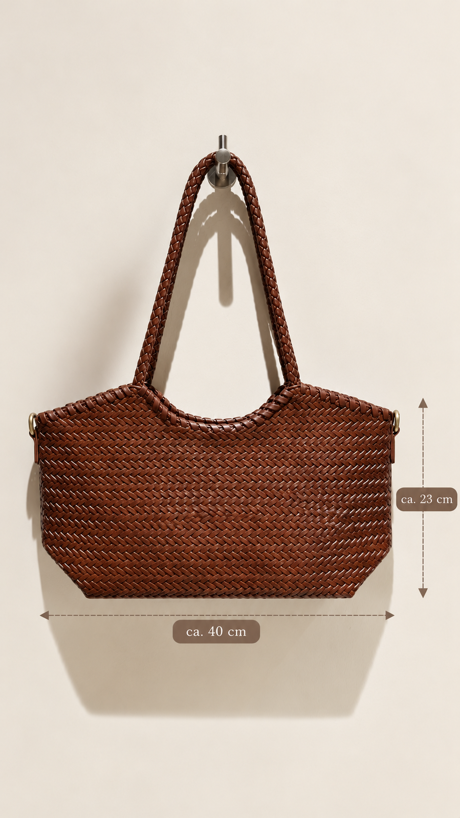 BRAIDED CURVE BAG BROWN