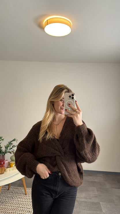 TWISTED PULLOVER CHOCOLATE
