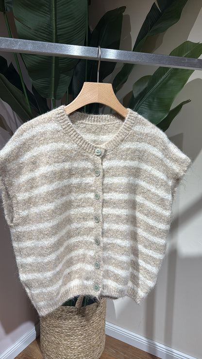 STRIPED WESTE BEIGE