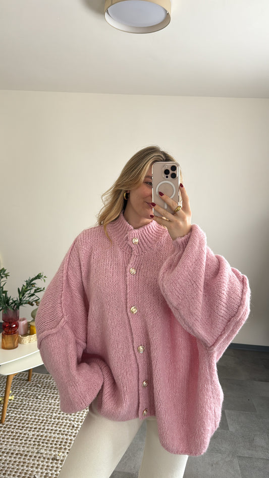 OVERSIZED CARDIGAN ROSA