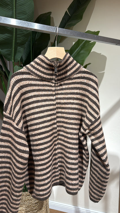 ZIP CARDIGAN SCHOKO BRAUN