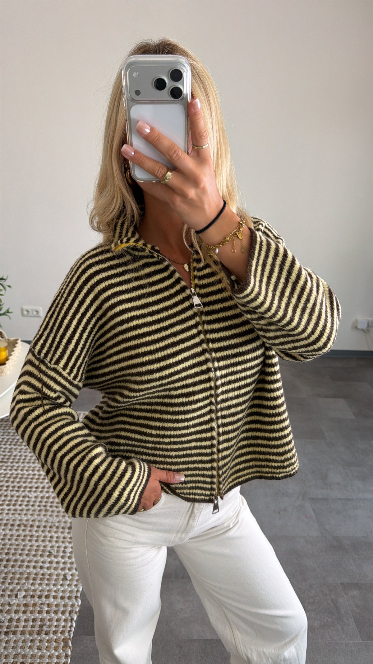 ZIP CARDIGAN HONEY BEE