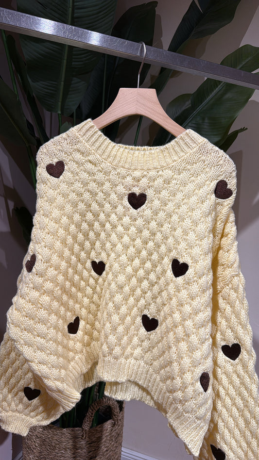 HEART PULLI GELB SCHOKO