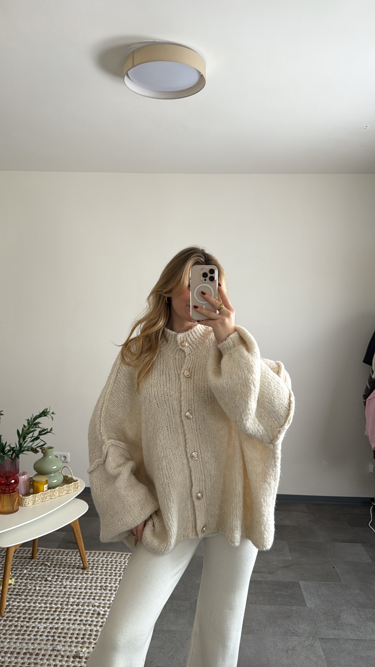 OVERSIZED CARDIGAN CREME