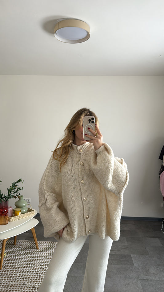 OVERSIZED CARDIGAN CREME