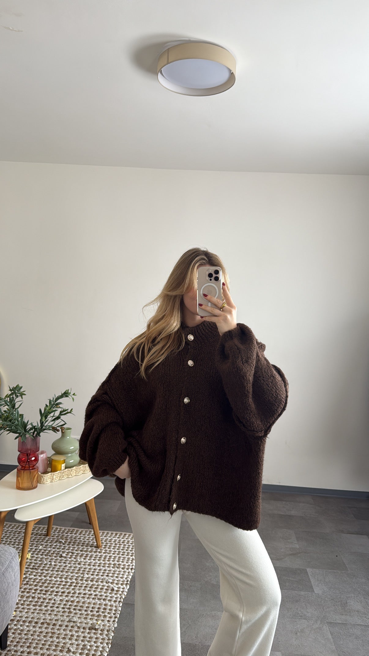 OVERSIZED CARDIGAN CHOCOLATE