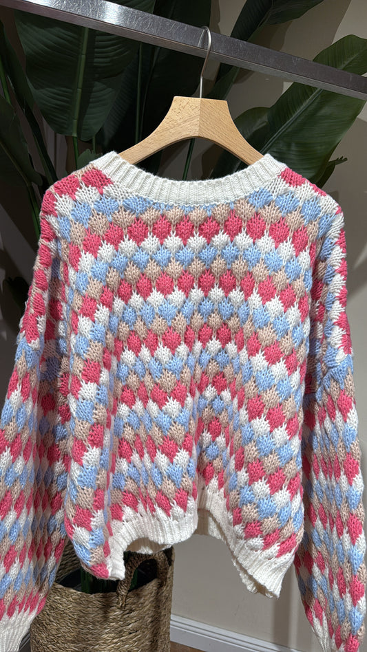 POPS PULLI WEIß BEIGE BLAU ROSA
