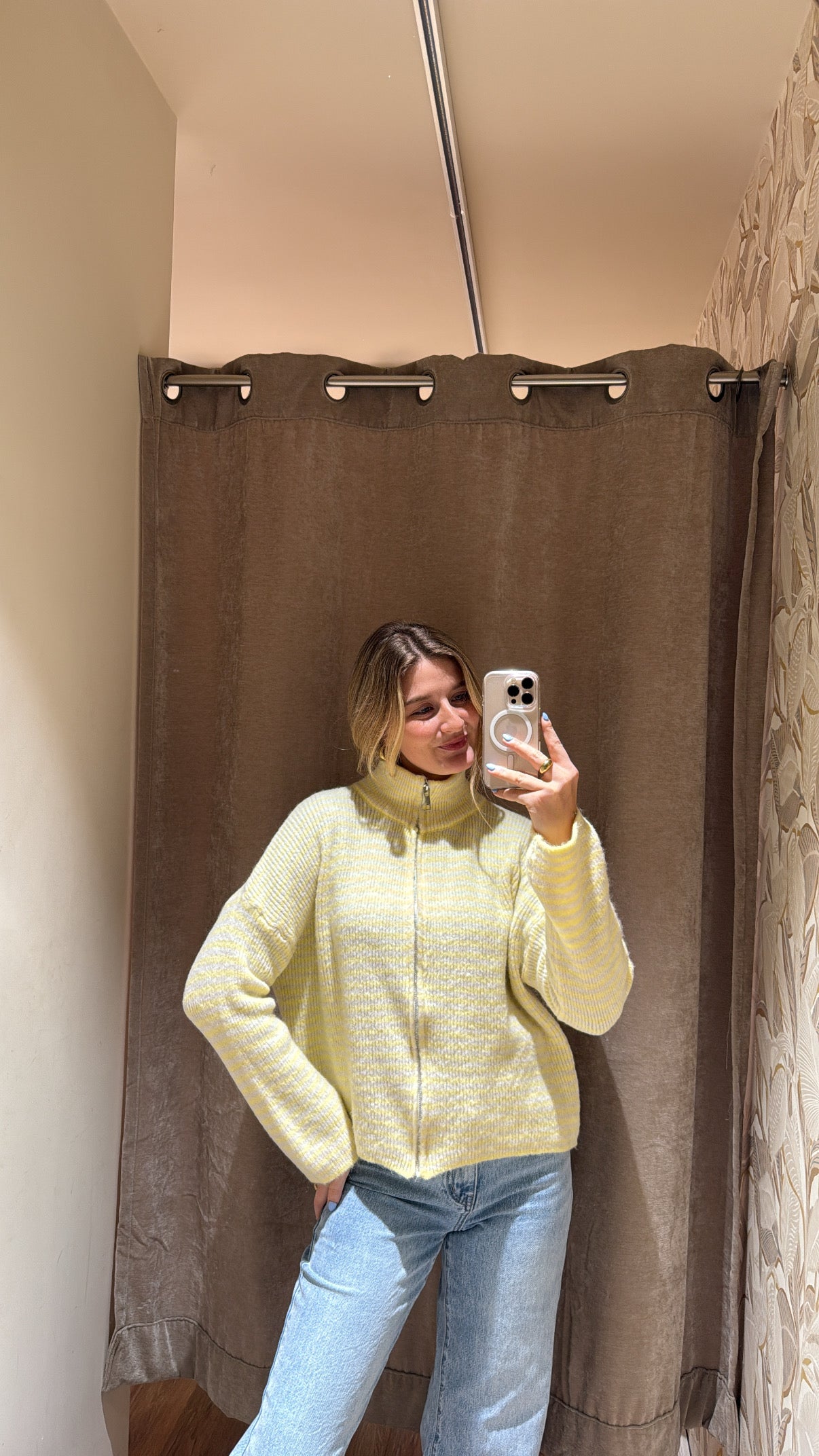 ZIP CARDIGAN BUTTERGELB BEIGE