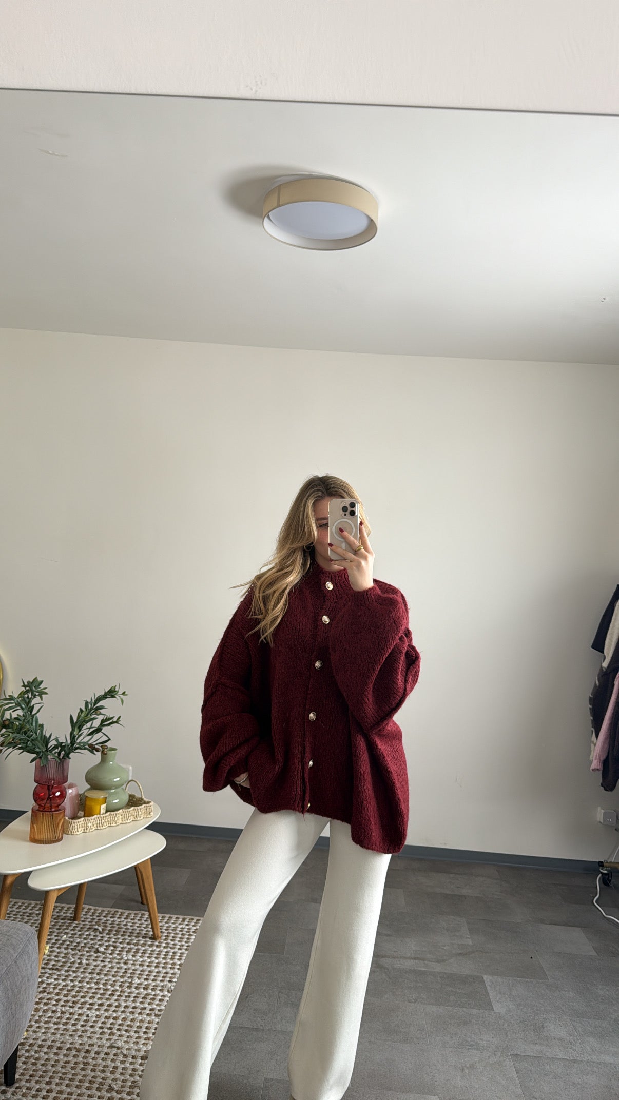 OVERSIZED CARDIGAN BORDEAUX