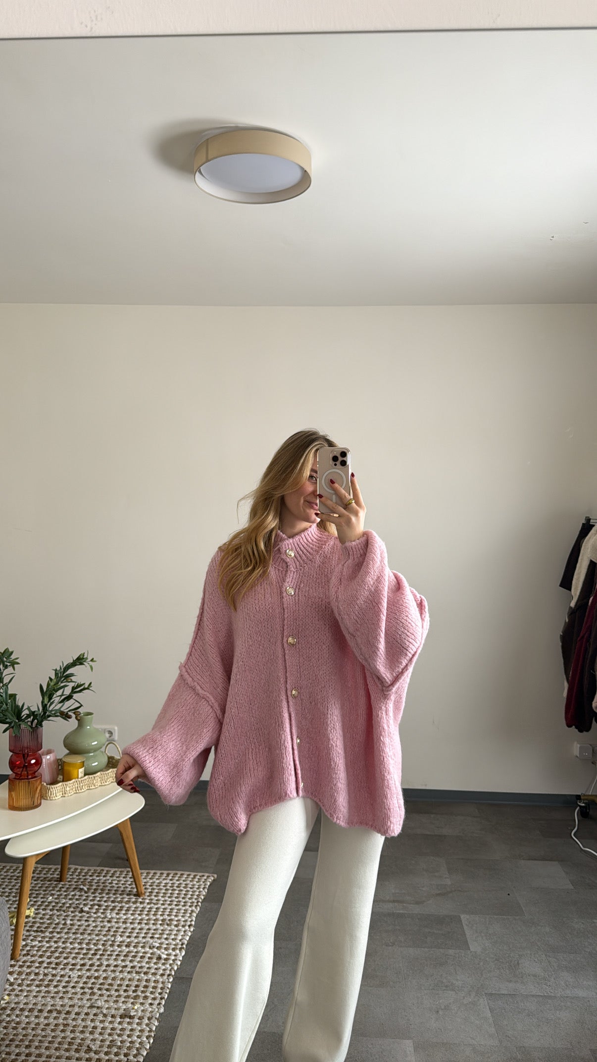 OVERSIZED CARDIGAN ROSA