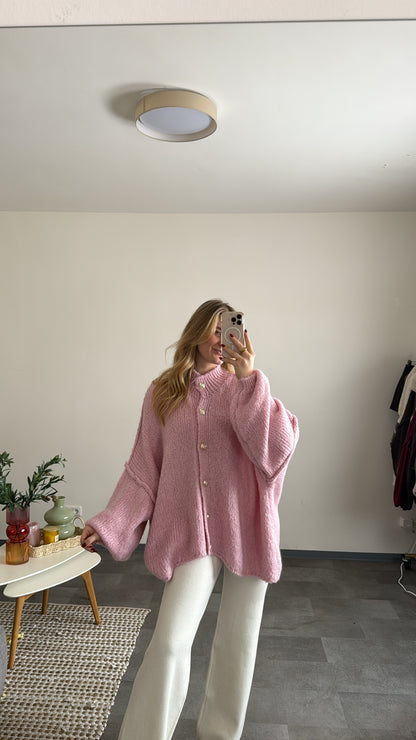 OVERSIZED CARDIGAN ROSA