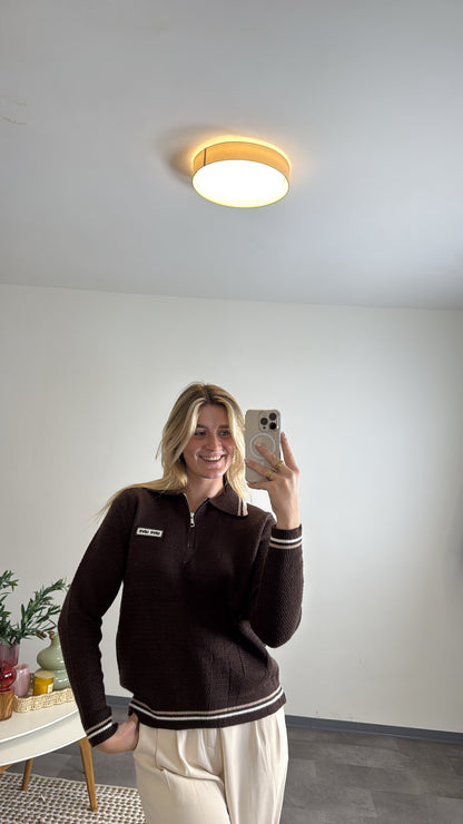 Love Pulli mit Reisverschluss und Kragen
