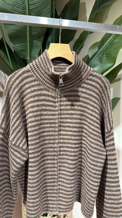 ZIP CARDIGAN BRAUN SCHOKO