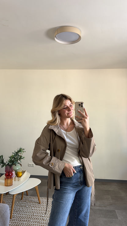 CROP TRENCHCOAT BEIGE