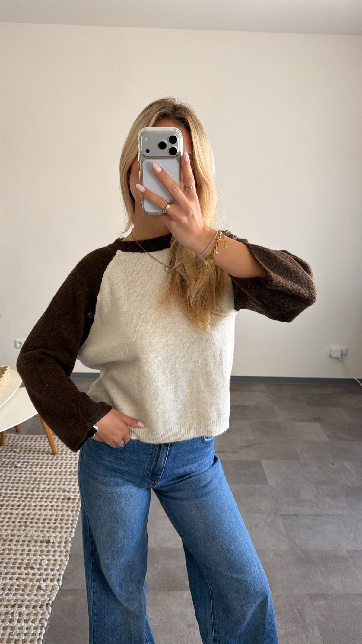 RAGLAN SLEEVE SWEATER CHOCLATE