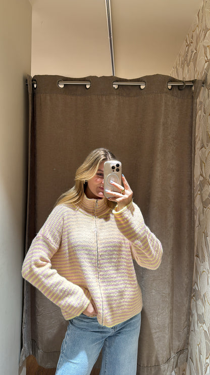 ZIP CARDIGAN BUTTERYELLOW ROSA