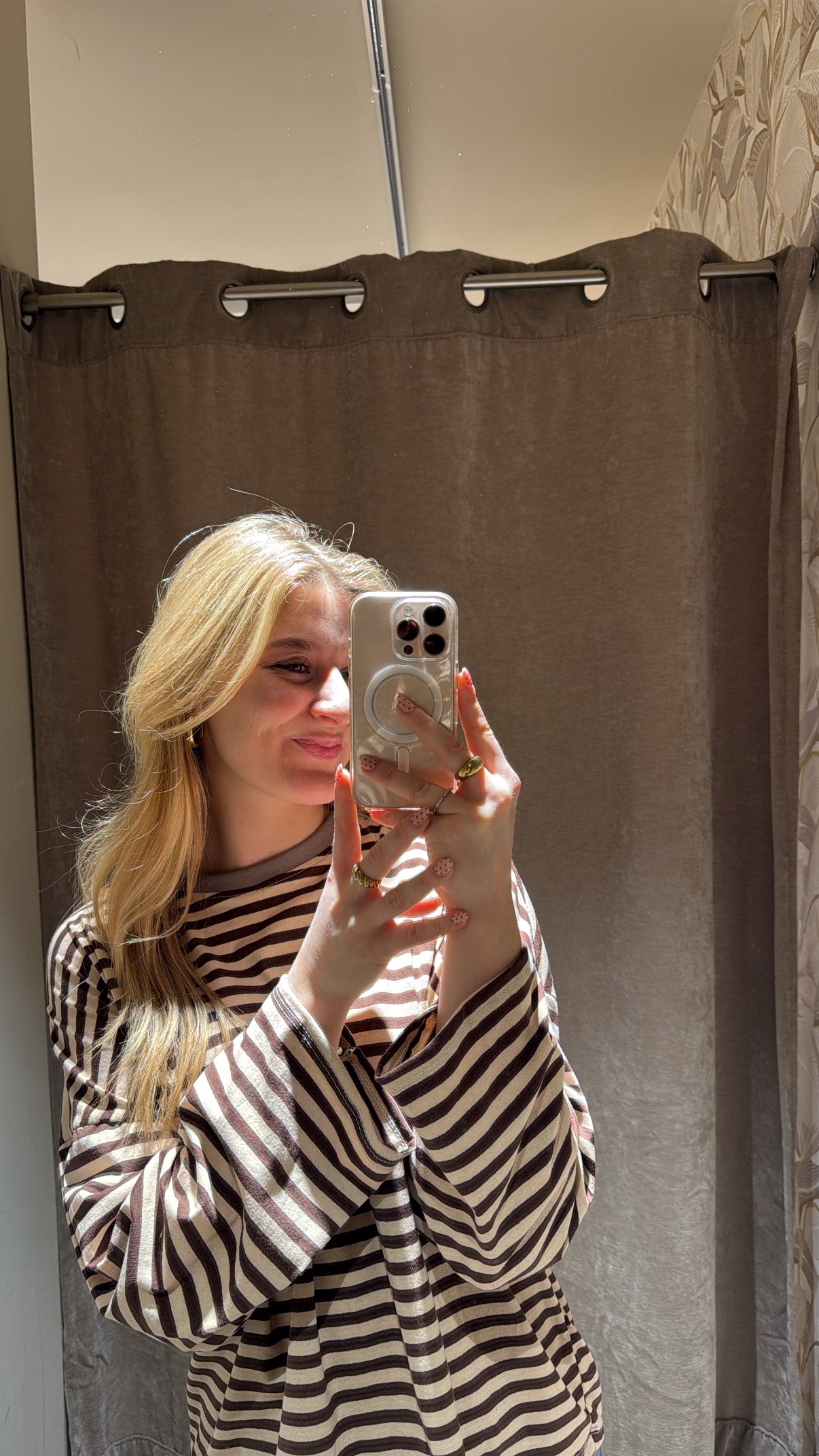 STRIPED COTTON TEE CHOCOLATE