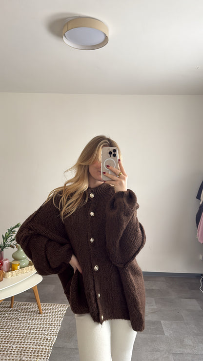 OVERSIZED CARDIGAN CHOCOLATE