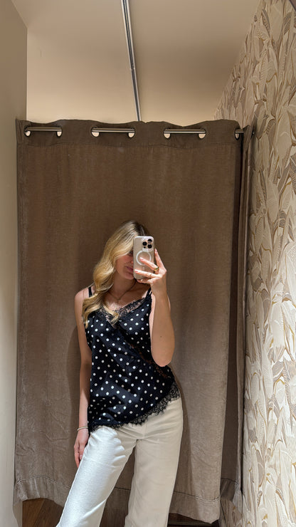 SPITZEN PUNKTE TOP BLACK