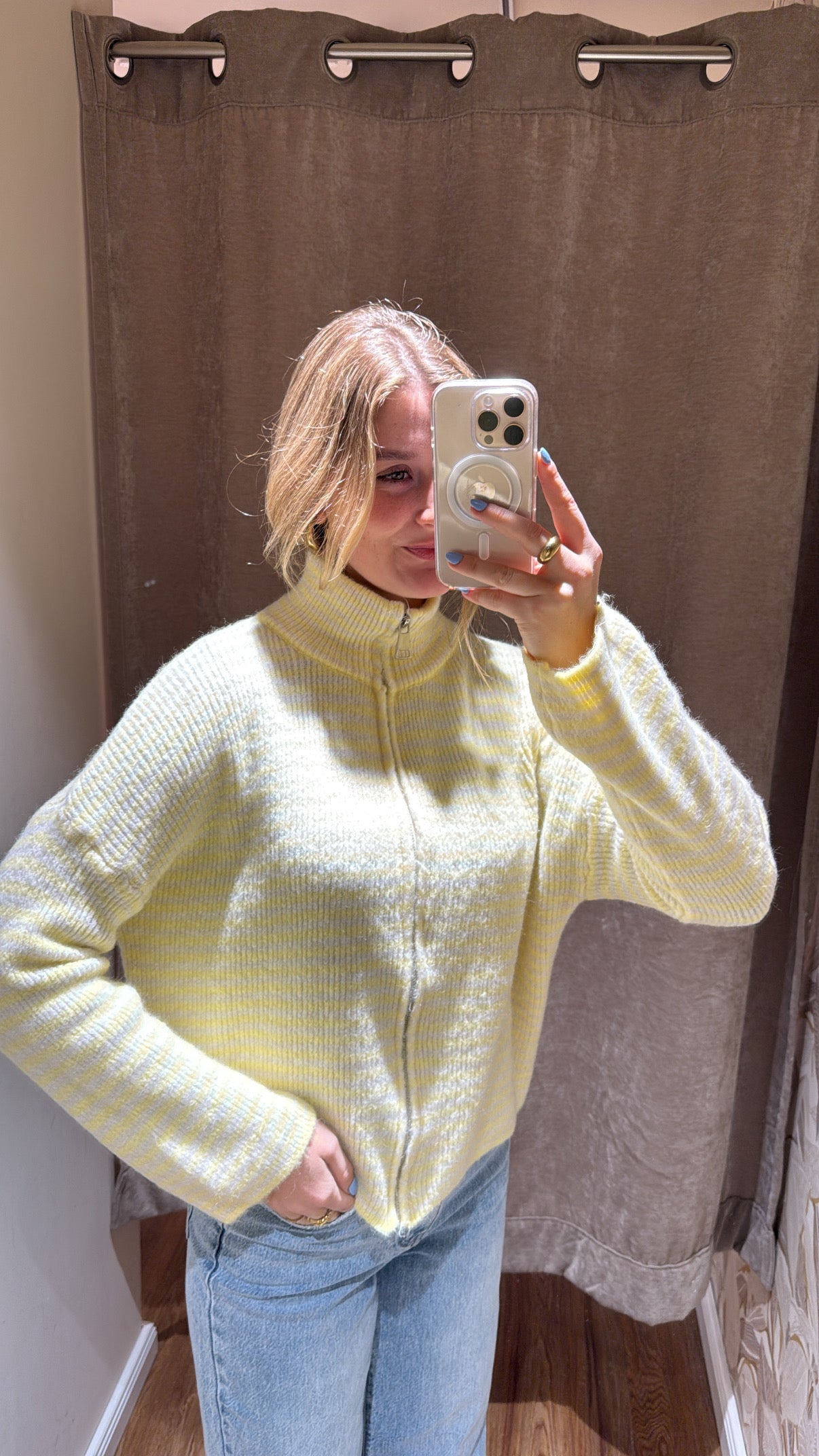 ZIP CARDIGAN BUTTERGELB BEIGE