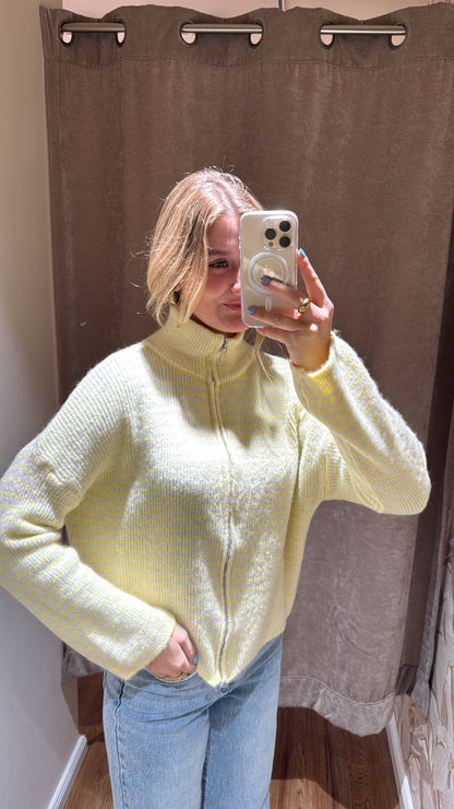 ZIP CARDIGAN BUTTERGELB BEIGE