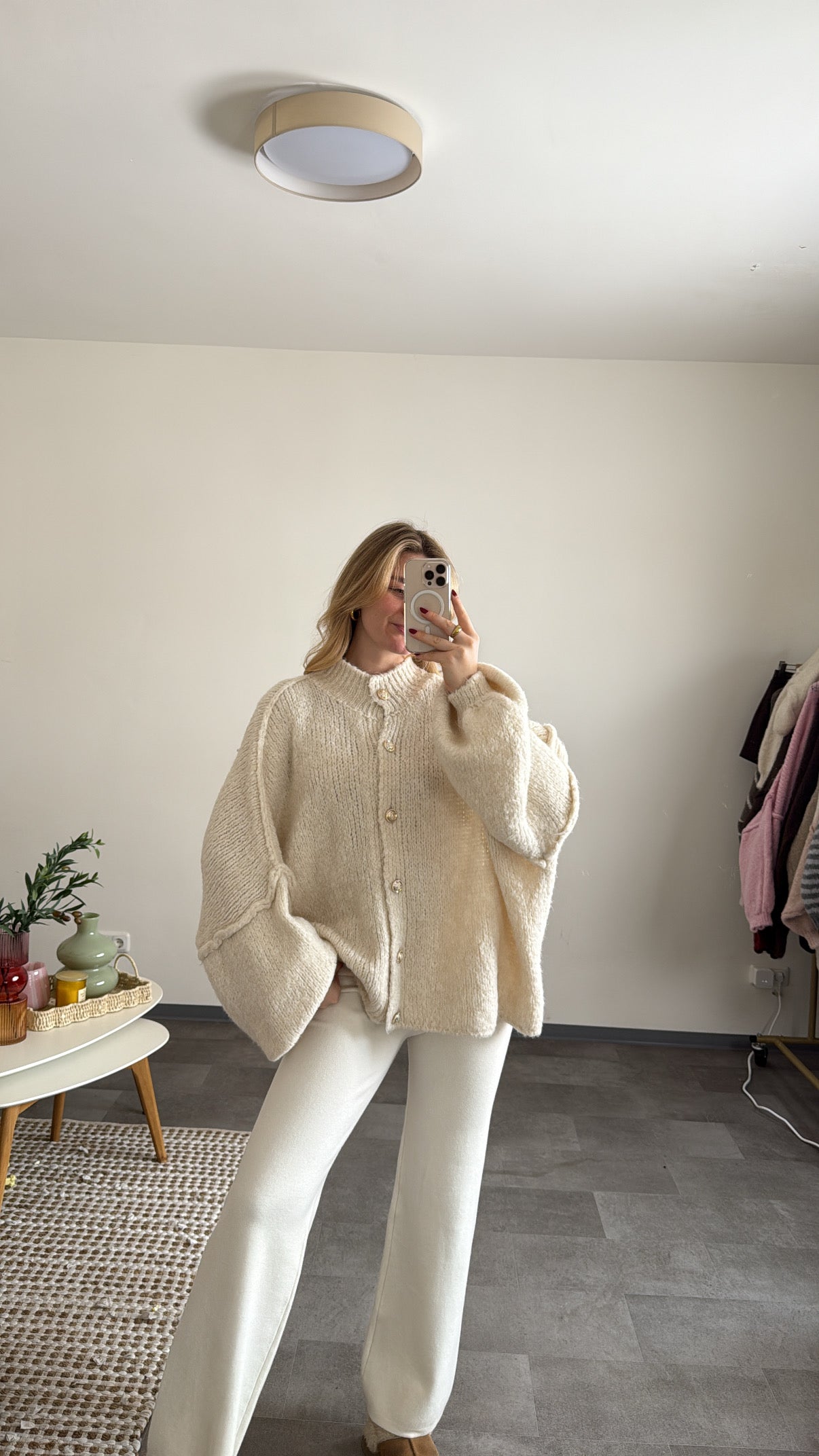 OVERSIZED CARDIGAN CREME